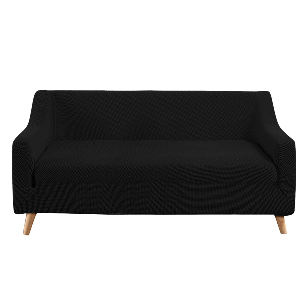 Couch Stretch Sofa Lounge Cover Protector Slipcover 3 Seater Black