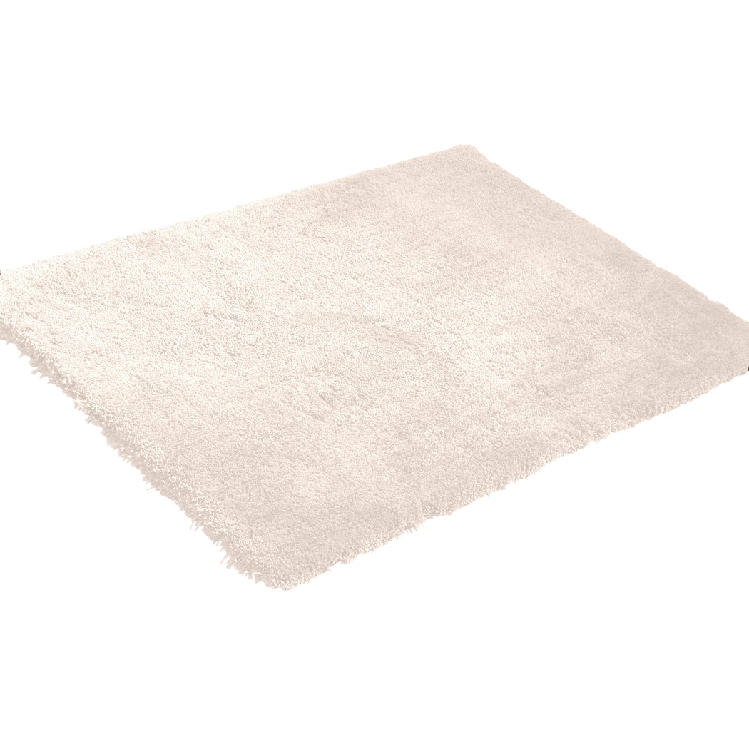 Ultra Soft Anti Slip Rectangle Plush Shaggy Floor Rug Carpet in Beige 60x220cm