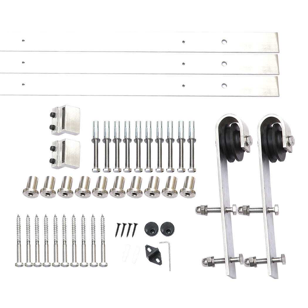 3.66M Antique Classic Style Single Sliding Barn Door Hardware Track Roller Kit