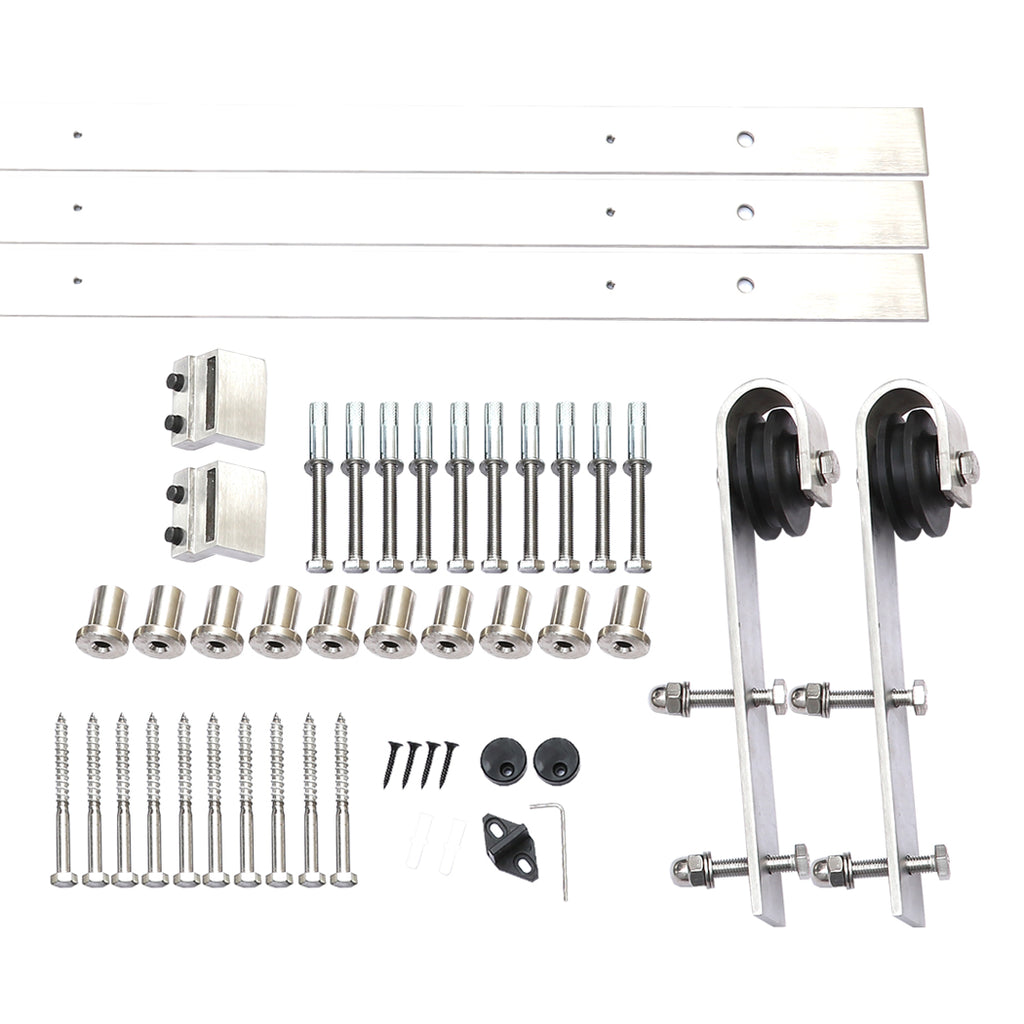 3.66M Antique Classic Style Single Sliding Barn Door Hardware Track Roller Kit