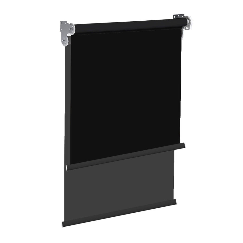 Modern Day/Night Double Roller Blinds Commercial Quality 60x210cm Black Black