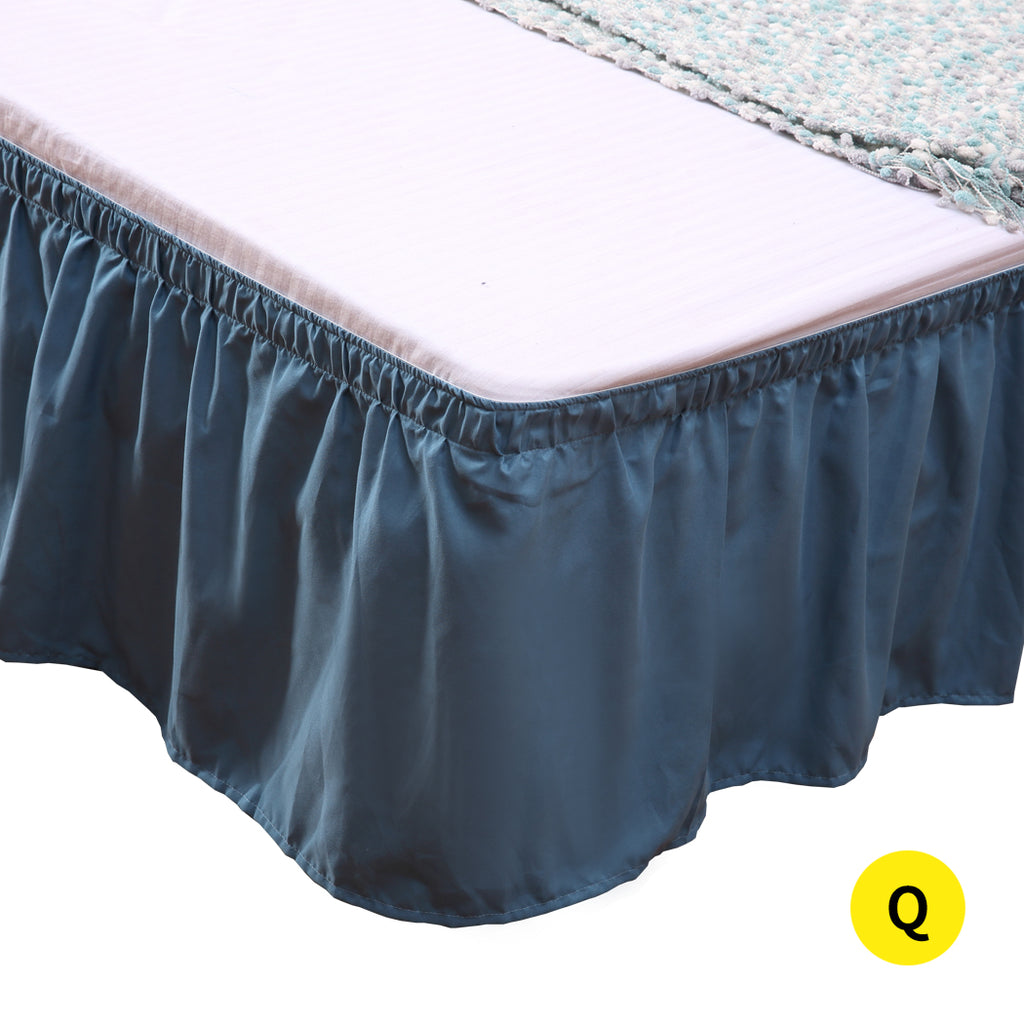 DreamZ Ultra Soft Microfiber Elastic Bed Skirt in Queen Size in Turquoise Colour