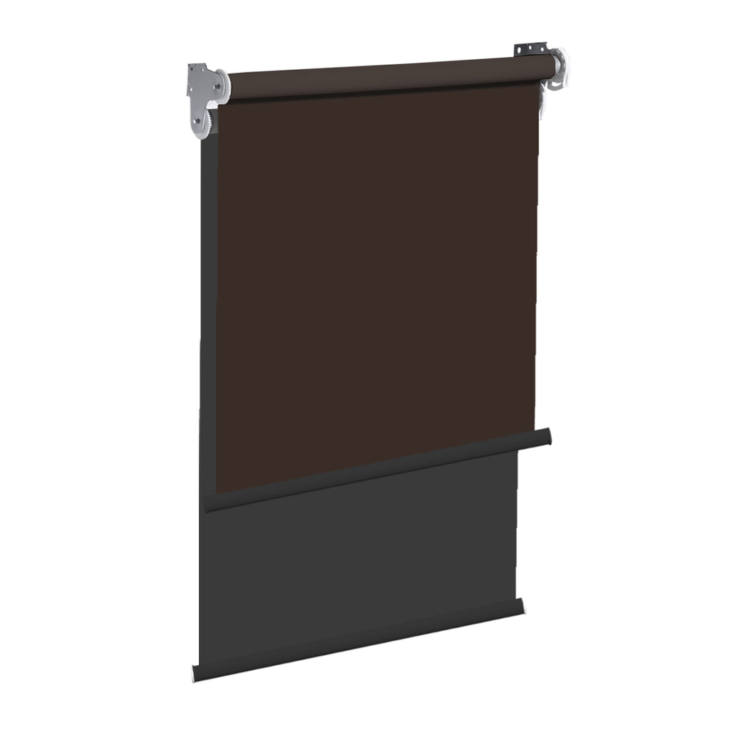 Modern Day/Night Double Roller Blinds Commercial Quality 150x210cm Coffee Black