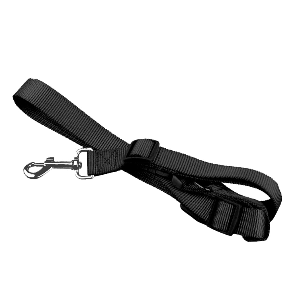 Adjustable Dog Hands Free Leash Waist Belt Buddy Jogging Walking Running Black
