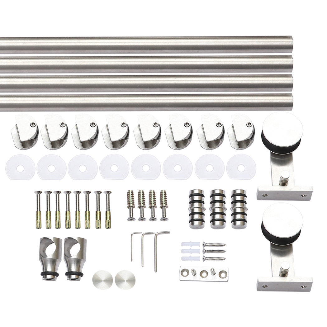 4M Antique Classic Style Single Sliding Barn Door Hardware Track Roller Kit