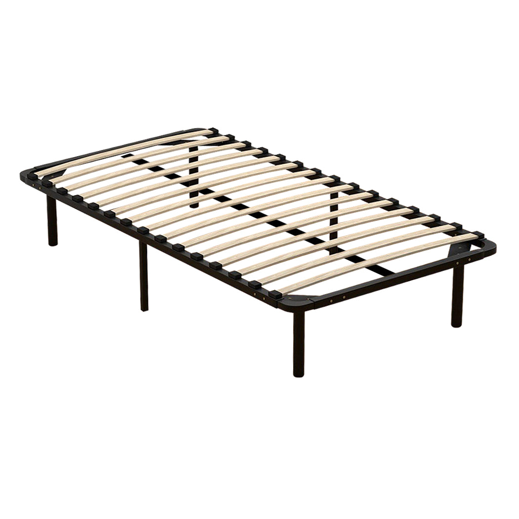 Levede Metal Bed Frame Mattress Base with Timber Slats Air BnB King Single Size