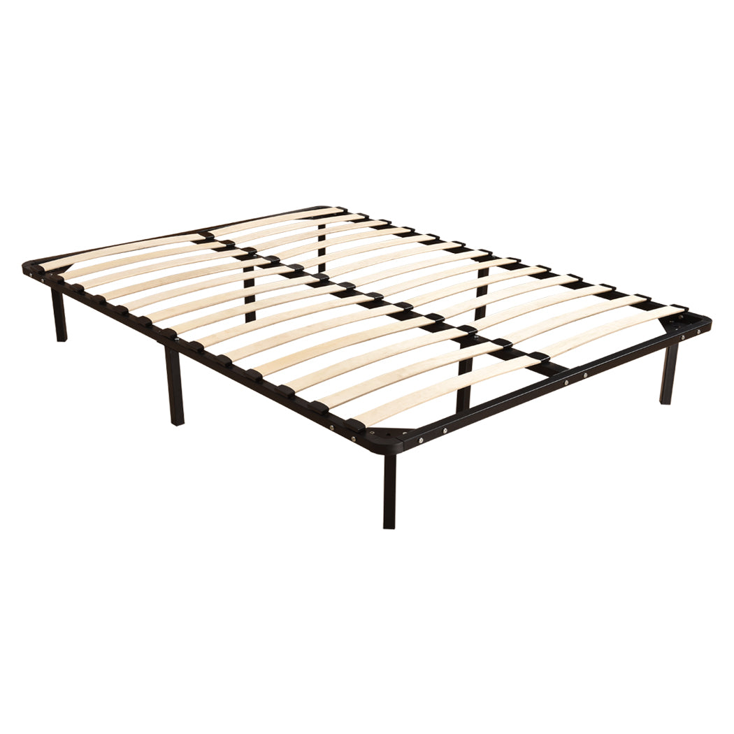 Levede Metal Bed Frame Mattress Base with Timber Slats Air BnB Queen Size