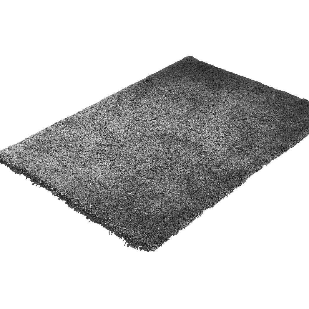 Ultra Soft Anti Slip Rectangle Plush Shaggy Floor Rug Carpet 120x170cm Charcoal