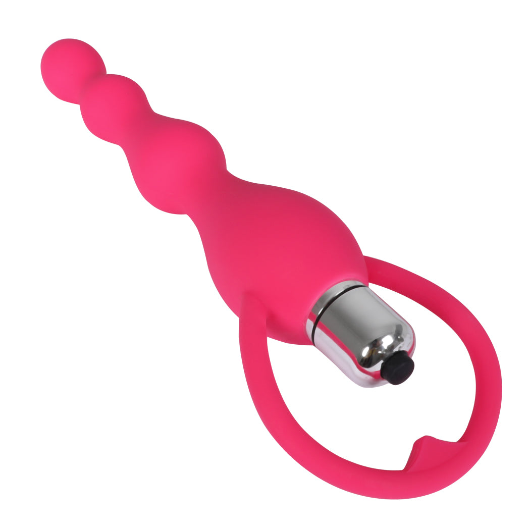 Vibrating Butt Plug Anal Beads Prostate Massager Vibrator Chain Adult Sex Toys Pink