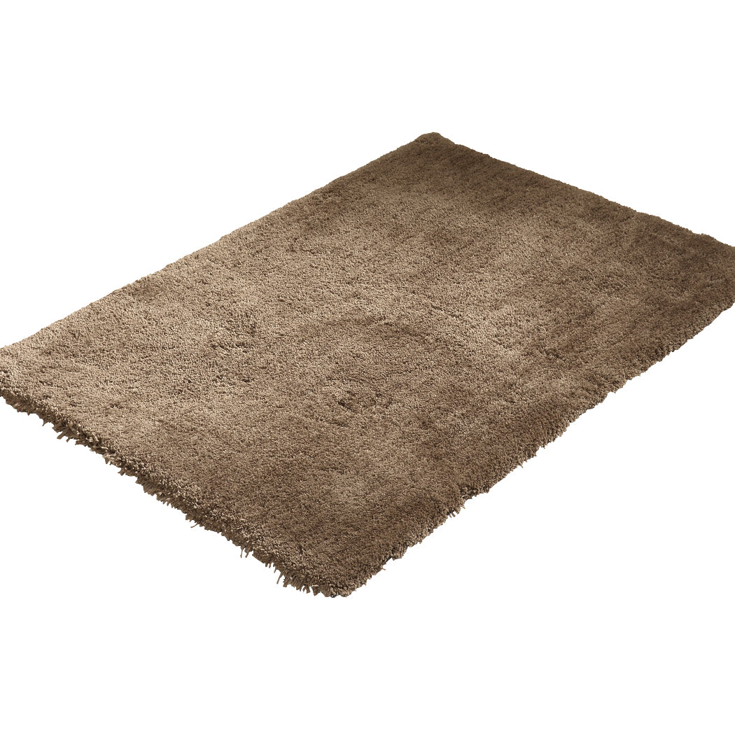 Ultra Soft Anti Slip Rectangle Plush Shaggy Floor Rug Carpet in Taupe 160x225cm