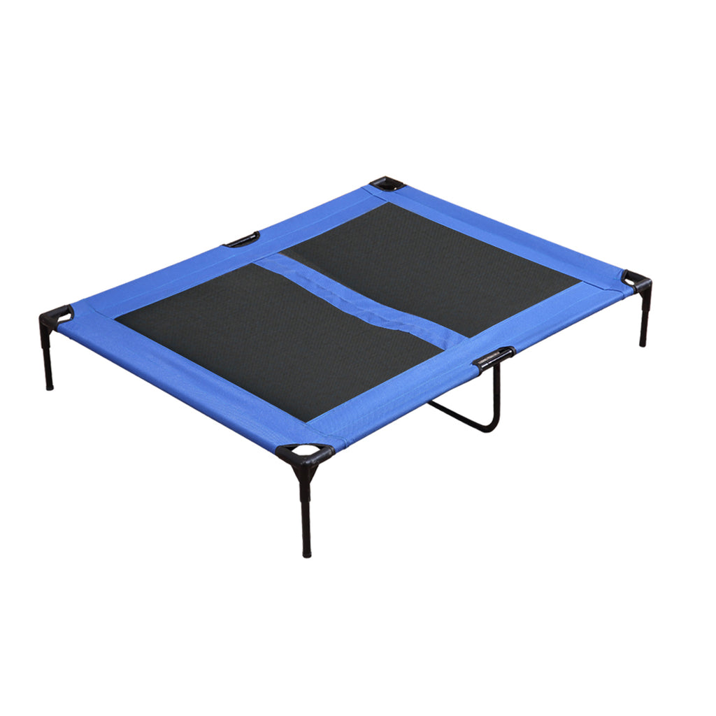 PaWz Heavy Duty Pet Bed Trampoline Dog Puppy Cat Hammock Mesh  Canvas L Blue