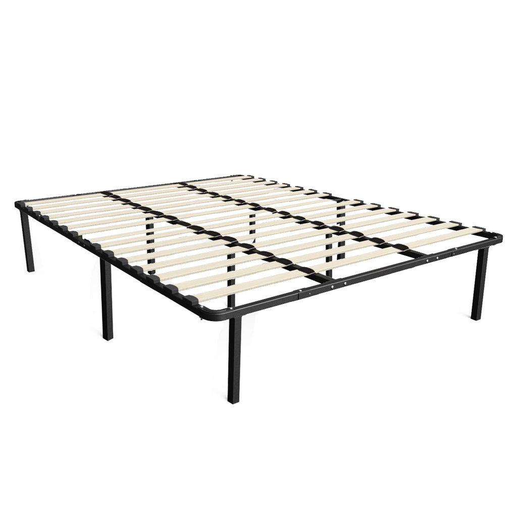 Levede Metal Bed Frame Mattress Base with Timber Slats Air BnB Super King Size