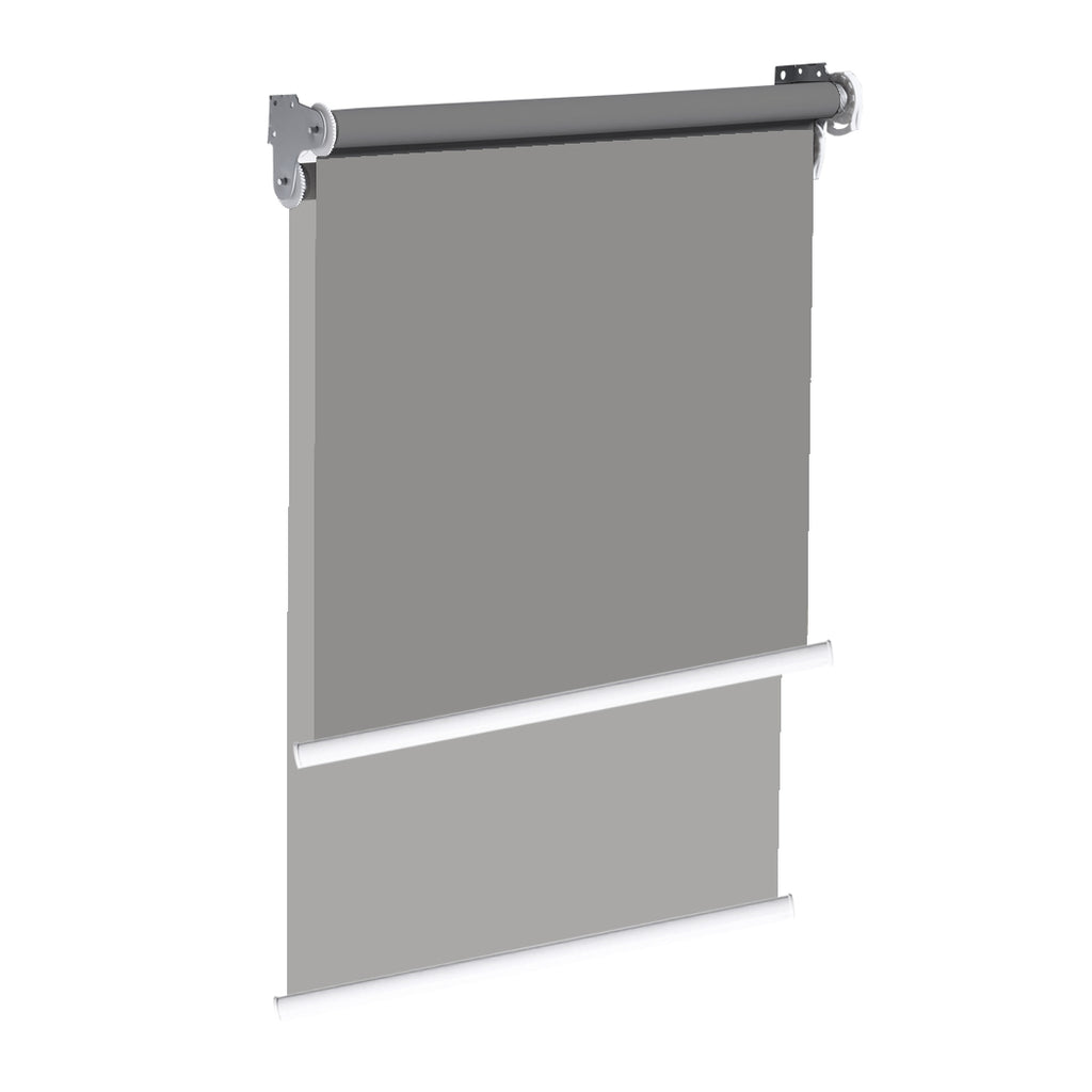 Modern Day/Night Double Roller Blinds Commercial Quality 240x210cm Grey Grey