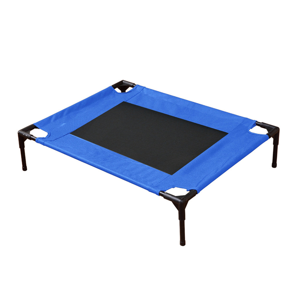 PaWz Heavy Duty Pet Bed Trampoline Dog Puppy Cat Hammock Mesh  Canvas M Blue
