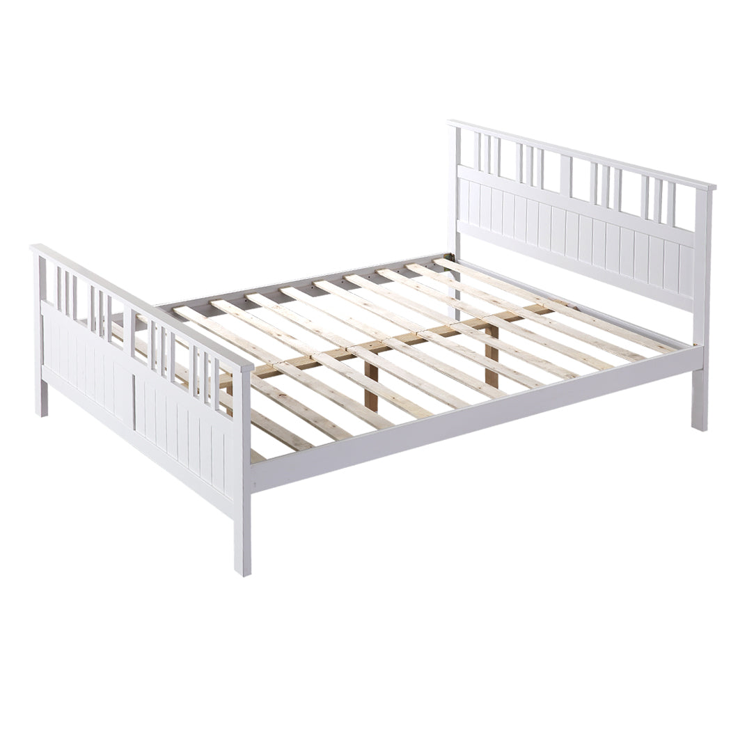 Levede Premium Pine Wood Kids Children Bed Frame Mattress Platform Double Size