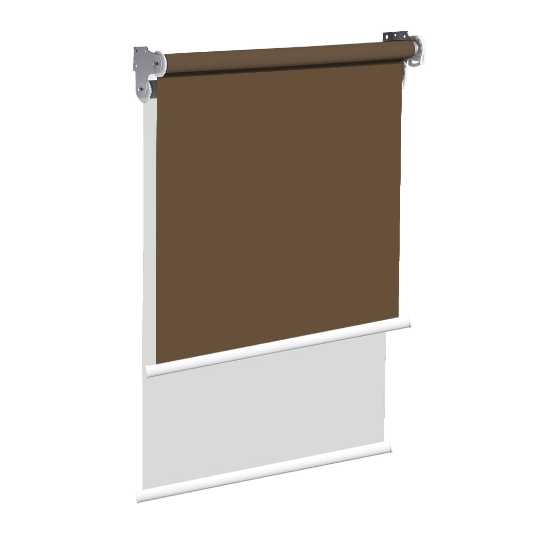 Modern Day/Night Double Roller Blinds Commercial Quality 120x210cm All White