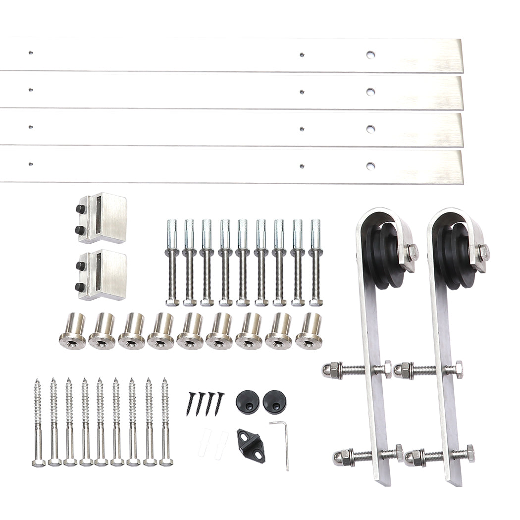 4M Antique Classic Style Single Sliding Barn Door Hardware Track Roller Kit