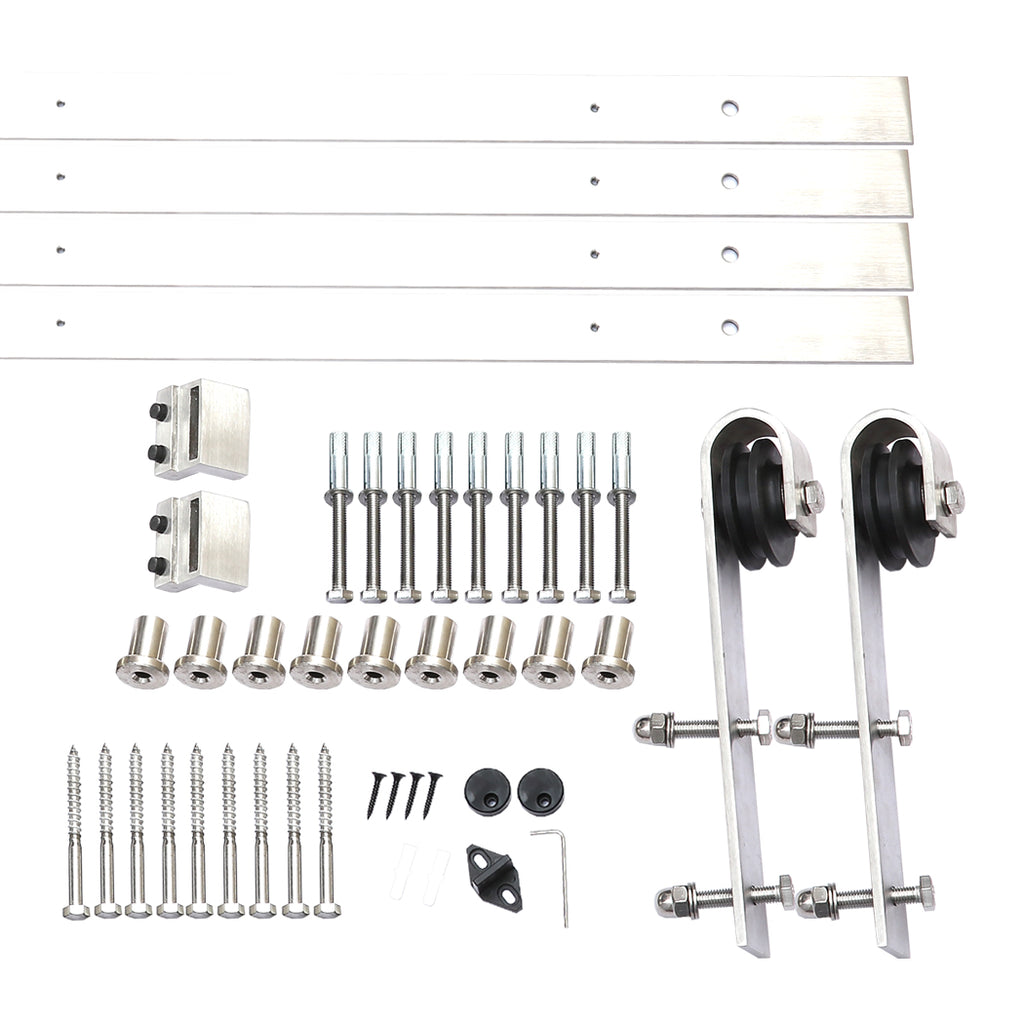 4M Antique Classic Style Single Sliding Barn Door Hardware Track Roller Kit