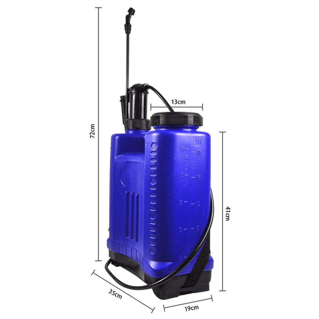 20L Pressure Backpack Water Sprayer Garden Pump Chemical Spray Weeds Killer Blue