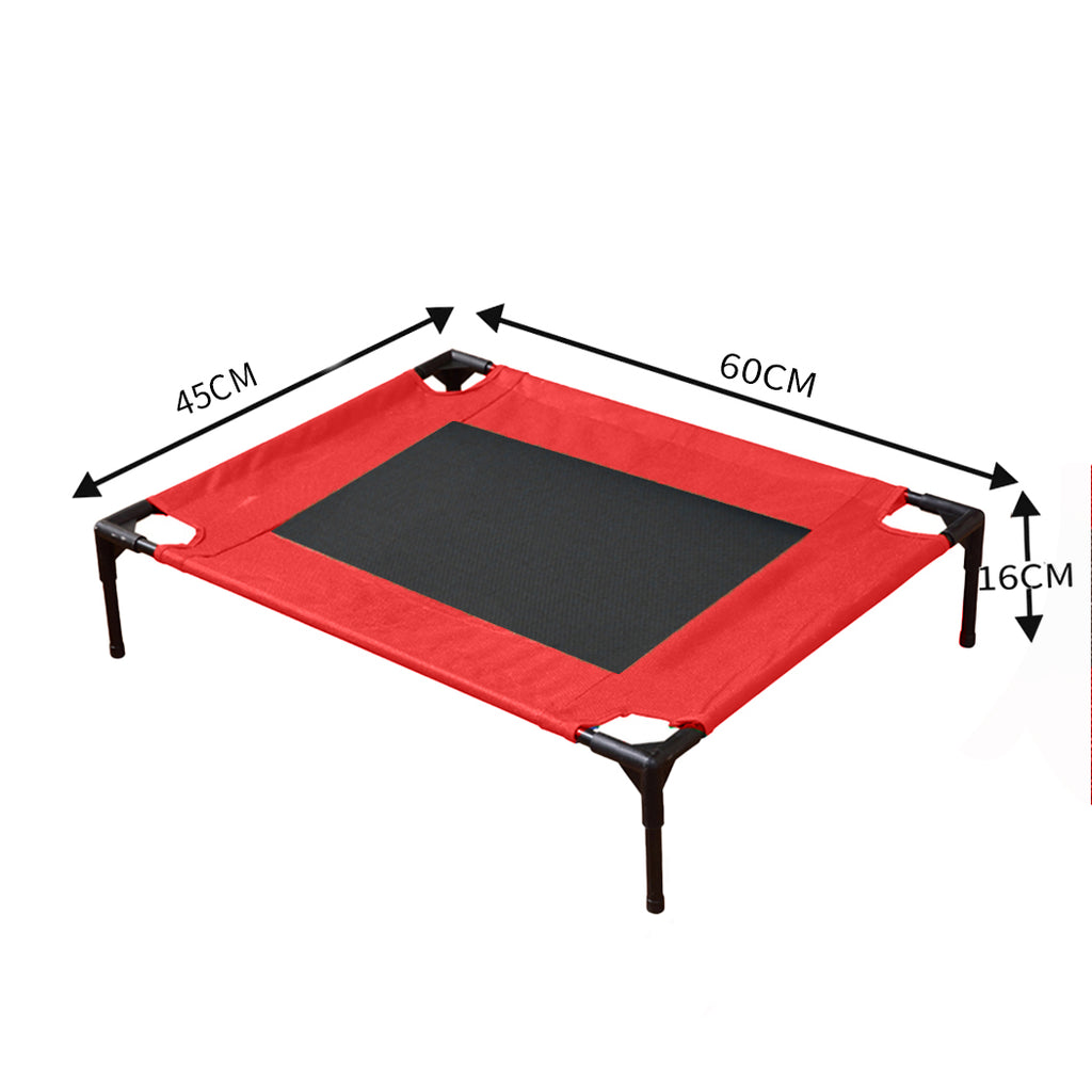 PaWz Heavy Duty Pet Bed Trampoline Dog Puppy Cat Hammock Mesh  Canvas S Red