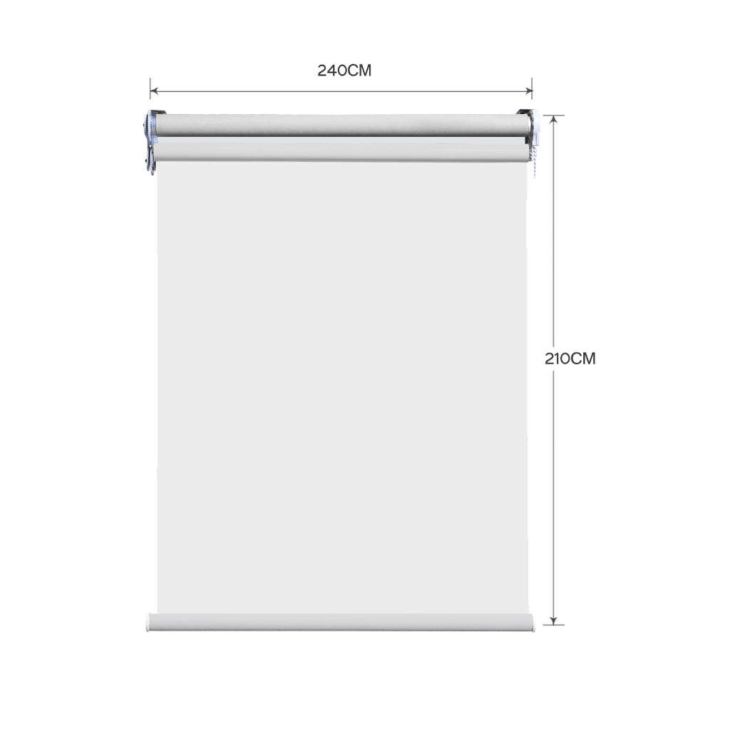 Modern Day/Night Double Roller Blinds Commercial Quality 240x210cm White White