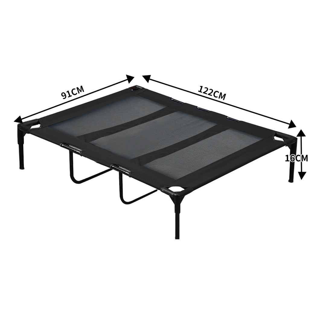 PaWz Heavy Duty Pet Bed Trampoline Dog Puppy Cat Hammock Mesh  Canvas XL Black