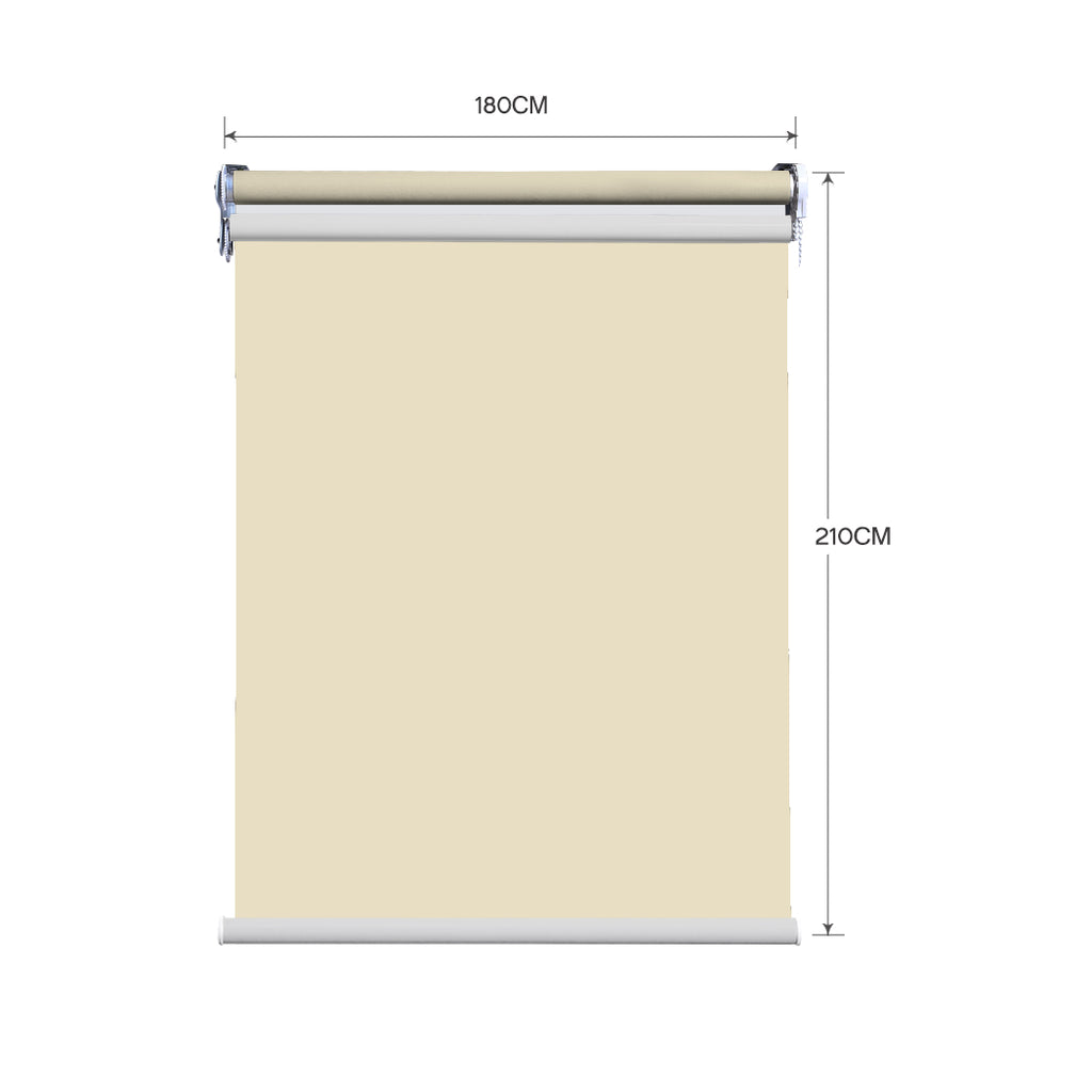 Modern Day/Night Double Roller Blinds Commercial Quality 180x210cm Cream White