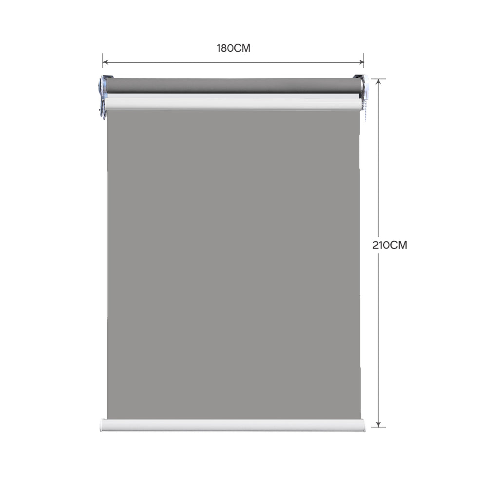 Modern Day/Night Double Roller Blinds Commercial Quality 180x210cm Grey Grey