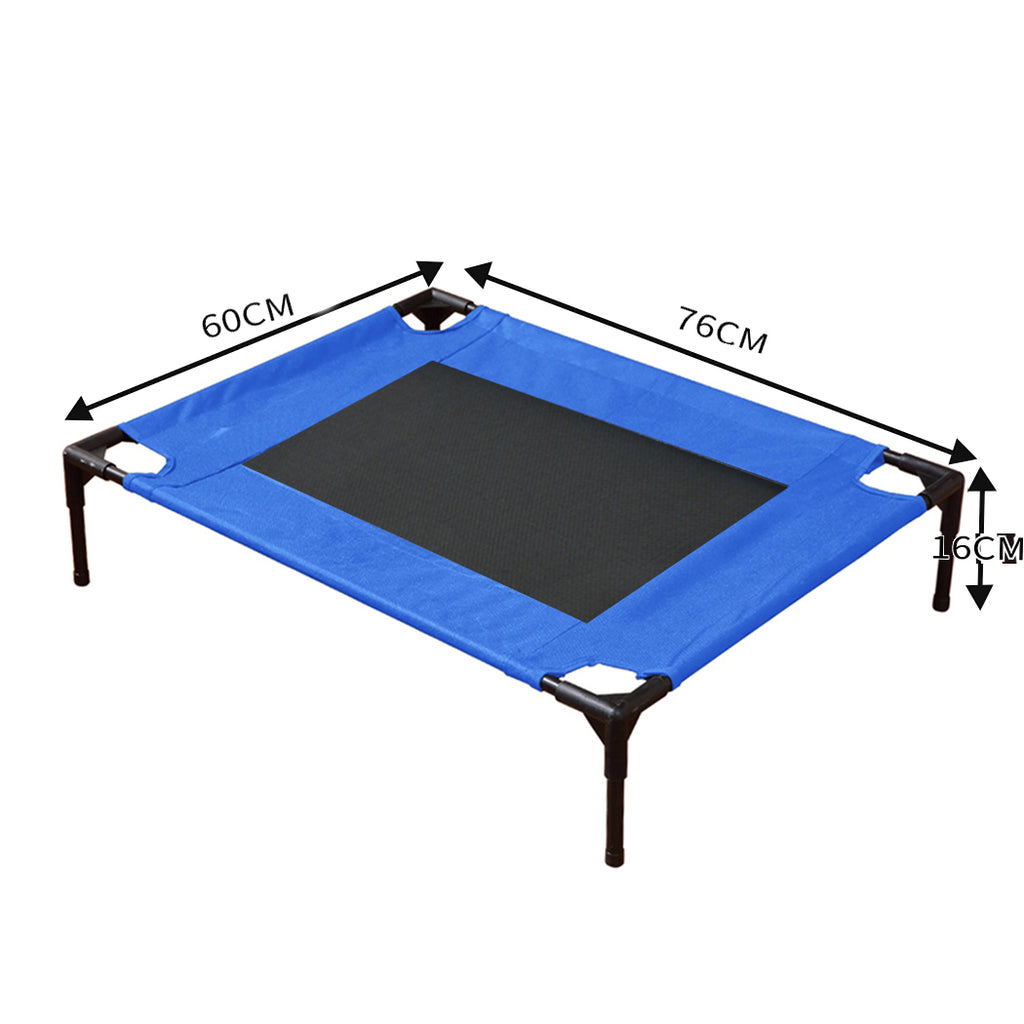 PaWz Heavy Duty Pet Bed Trampoline Dog Puppy Cat Hammock Mesh  Canvas M Blue