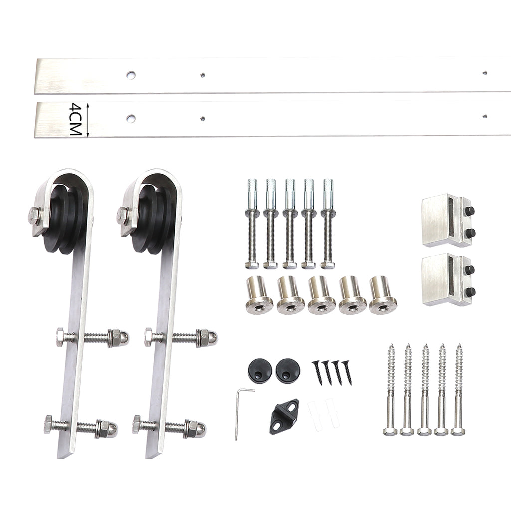 2M Antique Classic Style Single Sliding Barn Door Hardware Track Roller Kit