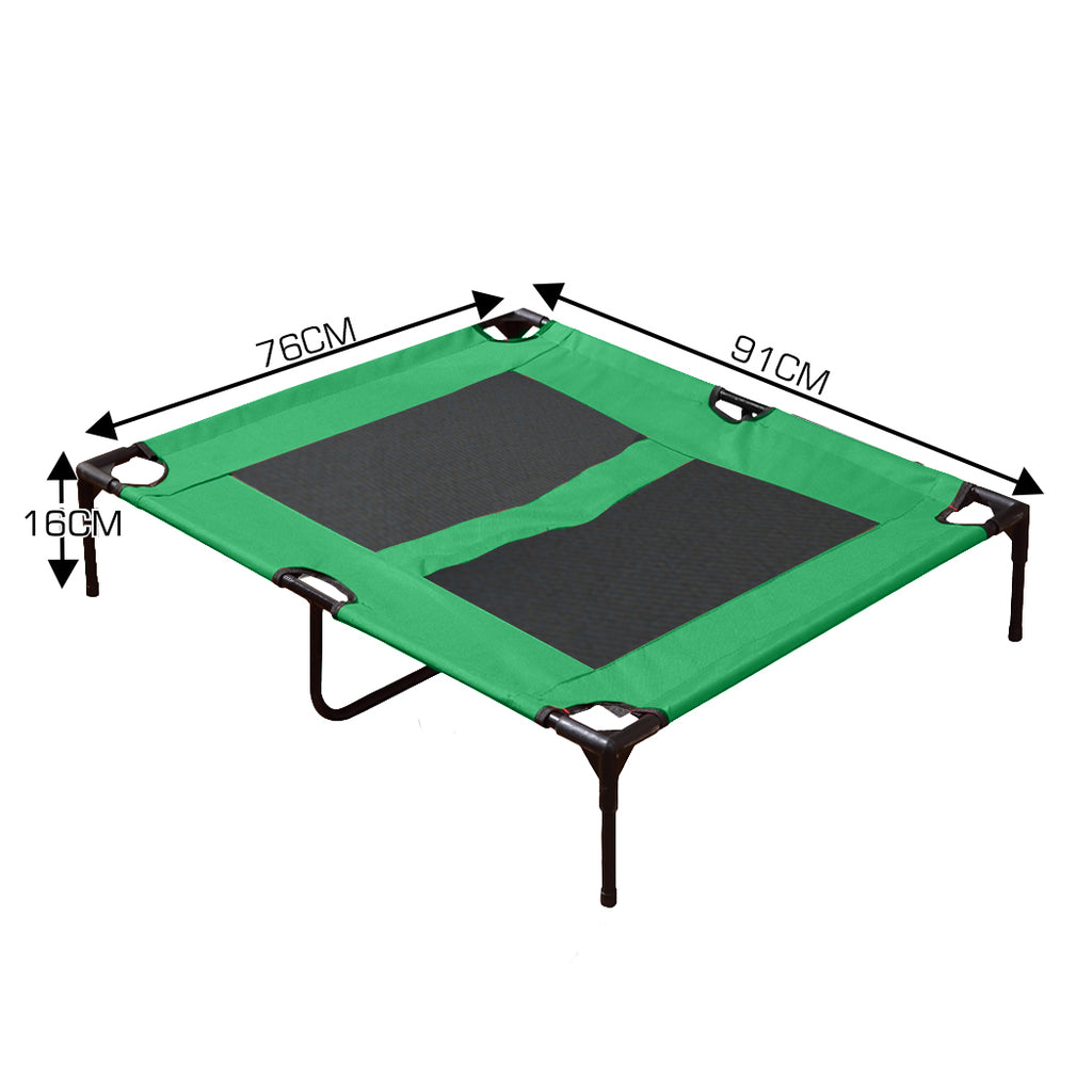 PaWz Heavy Duty Pet Bed Trampoline Dog Puppy Cat Hammock Mesh  Canvas L Green