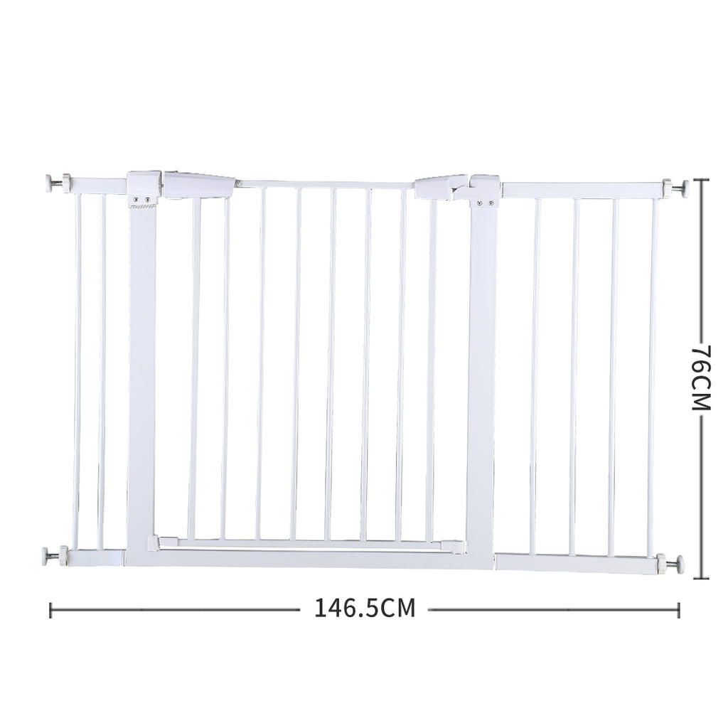 76cm Tall Baby Kids Pet Safety Security Gate Wide Adjustable Stair Barrier Door