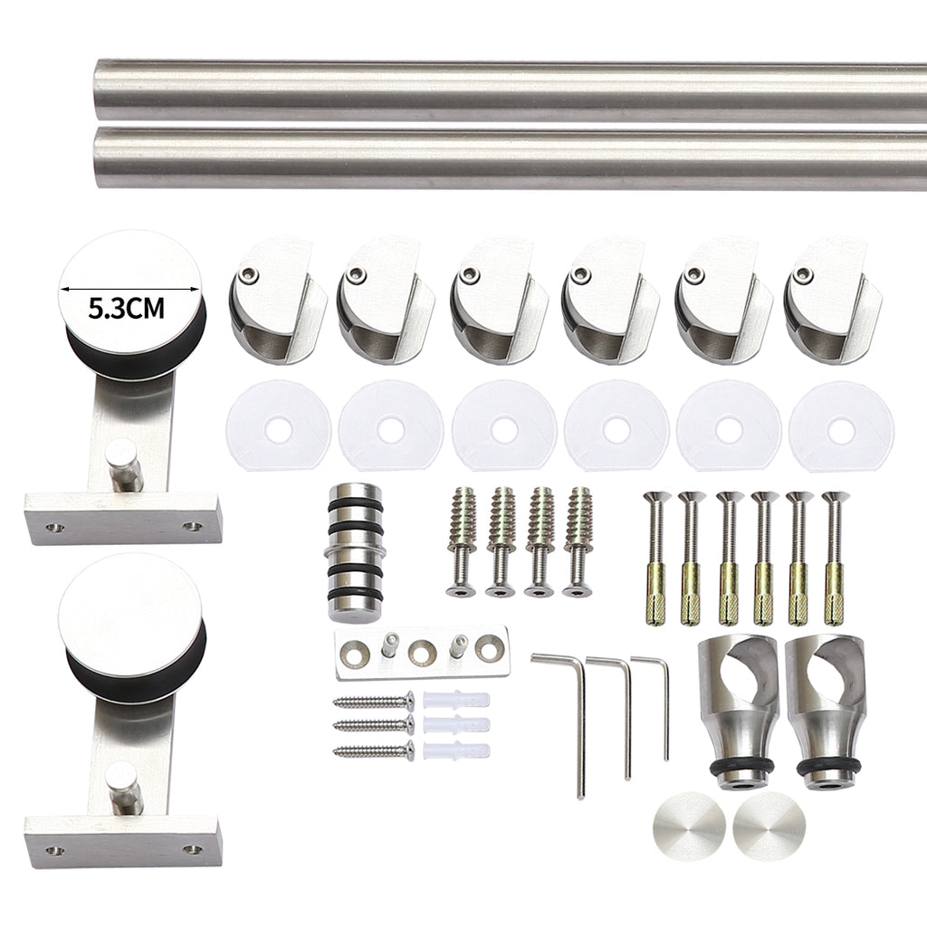 3M Antique Classic Style Single Sliding Barn Door Hardware Track Roller Kit