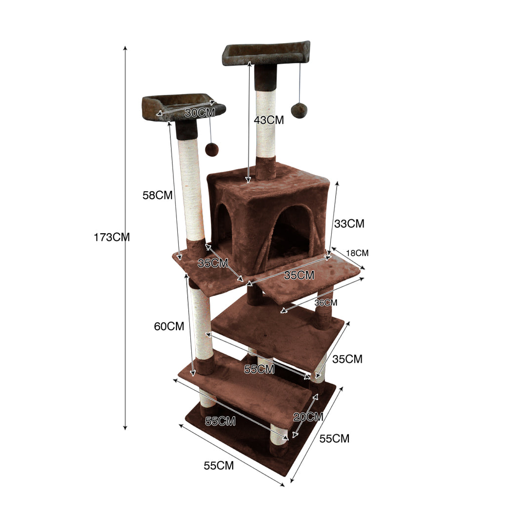 PaWz 1.7M Cat Scratching Post Tree Gym House Condo Furniture Scratcher Tower