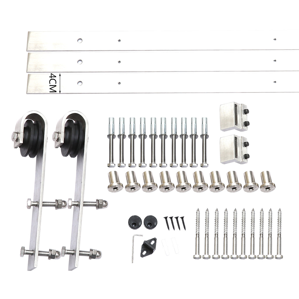 3.66M Antique Classic Style Single Sliding Barn Door Hardware Track Roller Kit