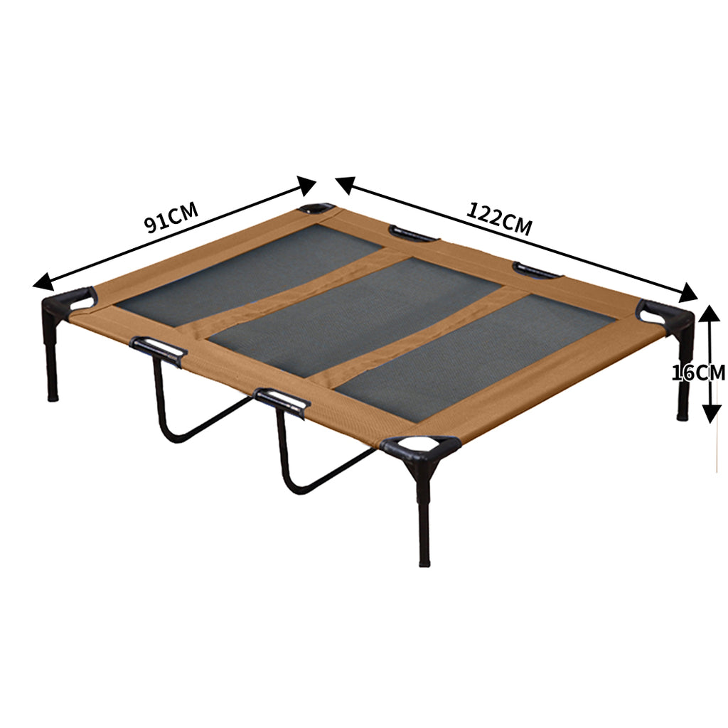 PaWz Heavy Duty Pet Bed Trampoline Dog Puppy Cat Hammock Mesh  Canvas XL Tan
