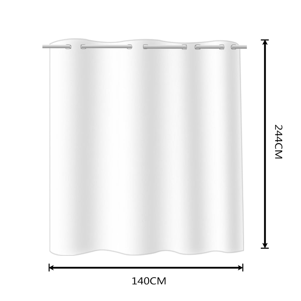 2x Blockout Curtains Panels 3 Layers with Gauze Room Darkening 140x244cm Aqua
