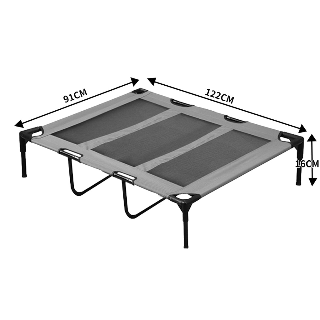 PaWz Heavy Duty Pet Bed Trampoline Dog Puppy Cat Hammock Mesh  Canvas XL Grey