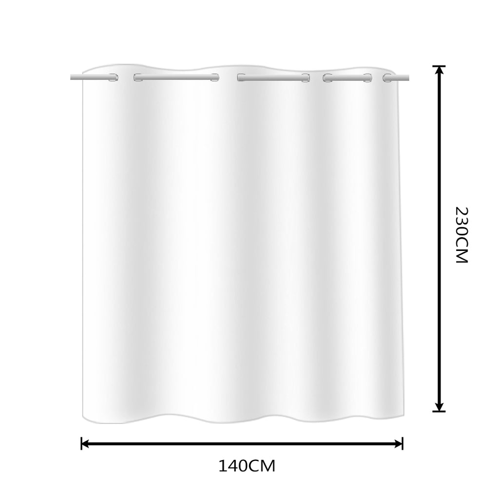 2x Blockout Curtains Panels 3 Layers with Gauze Room Darkening 140x230cm Aqua