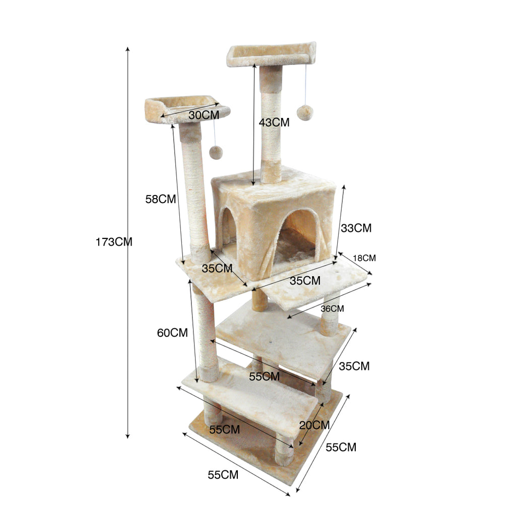 PaWz 1.7M Cat Scratching Post Tree Gym House Condo Furniture Scratcher Tower