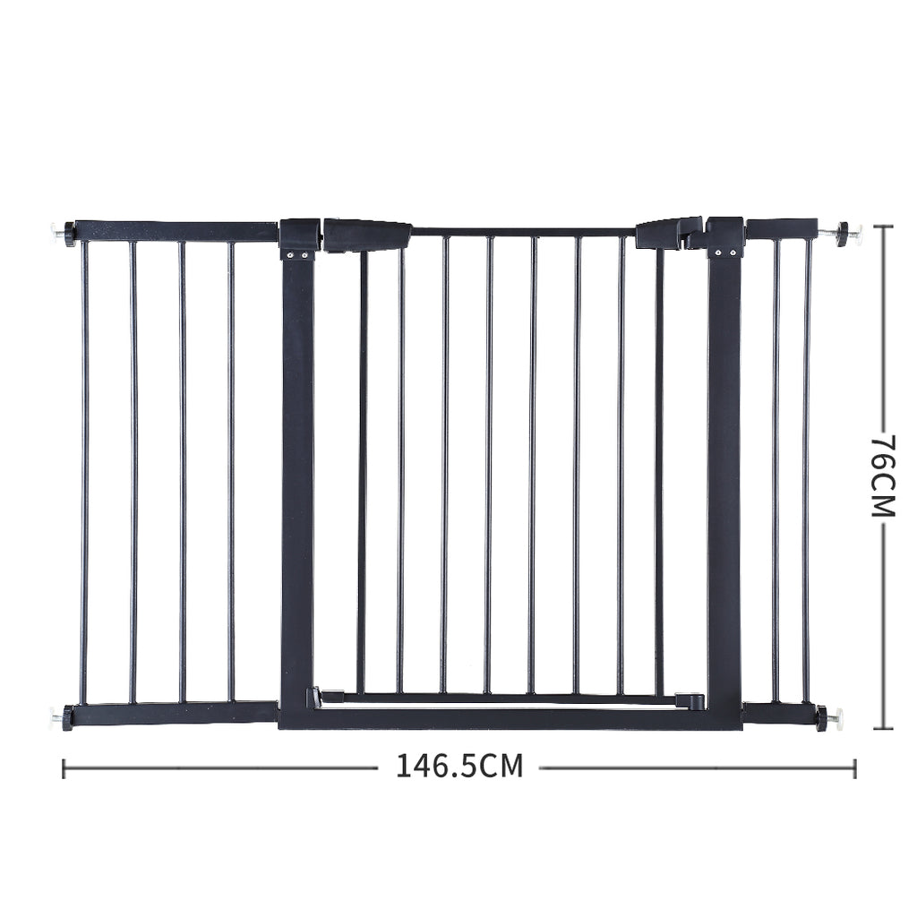 76cm Tall Baby Kids Pet Safety Security Gate Wide Adjustable Stair Barrier Door
