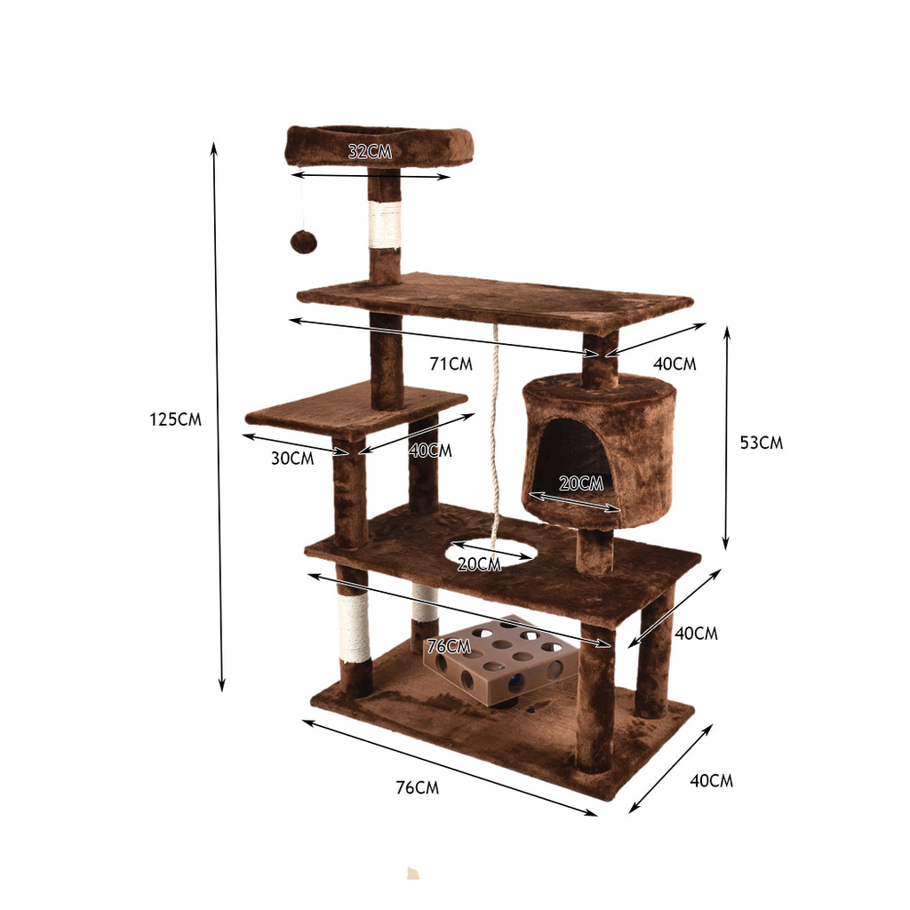 PaWz 1.25M Cat Scratching Post Tree Gym House Condo Furniture Scratcher Tower