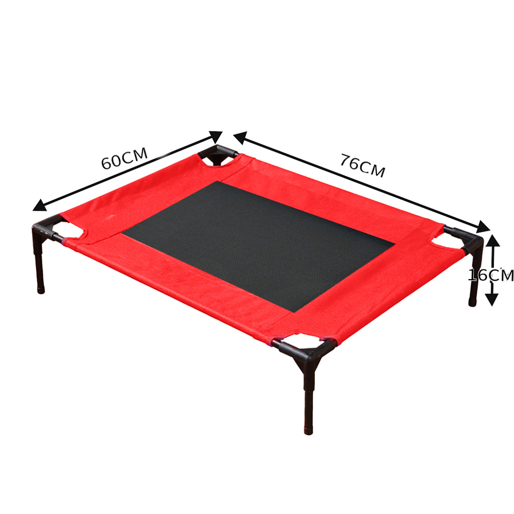 PaWz Heavy Duty Pet Bed Trampoline Dog Puppy Cat Hammock Mesh  Canvas M Red