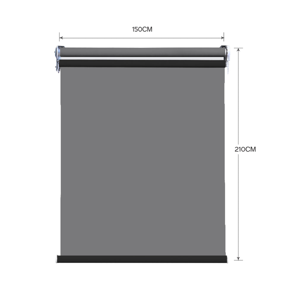 Modern Day/Night Double Roller Blind Commercial Quality 150x210cm Charcoal Black