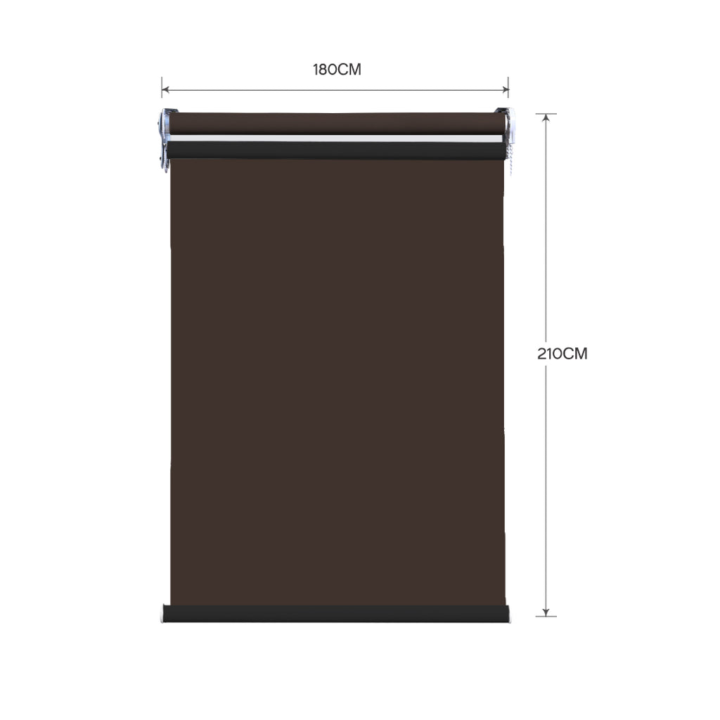Modern Day/Night Double Roller Blinds Commercial Quality 180x210cm Coffee Black