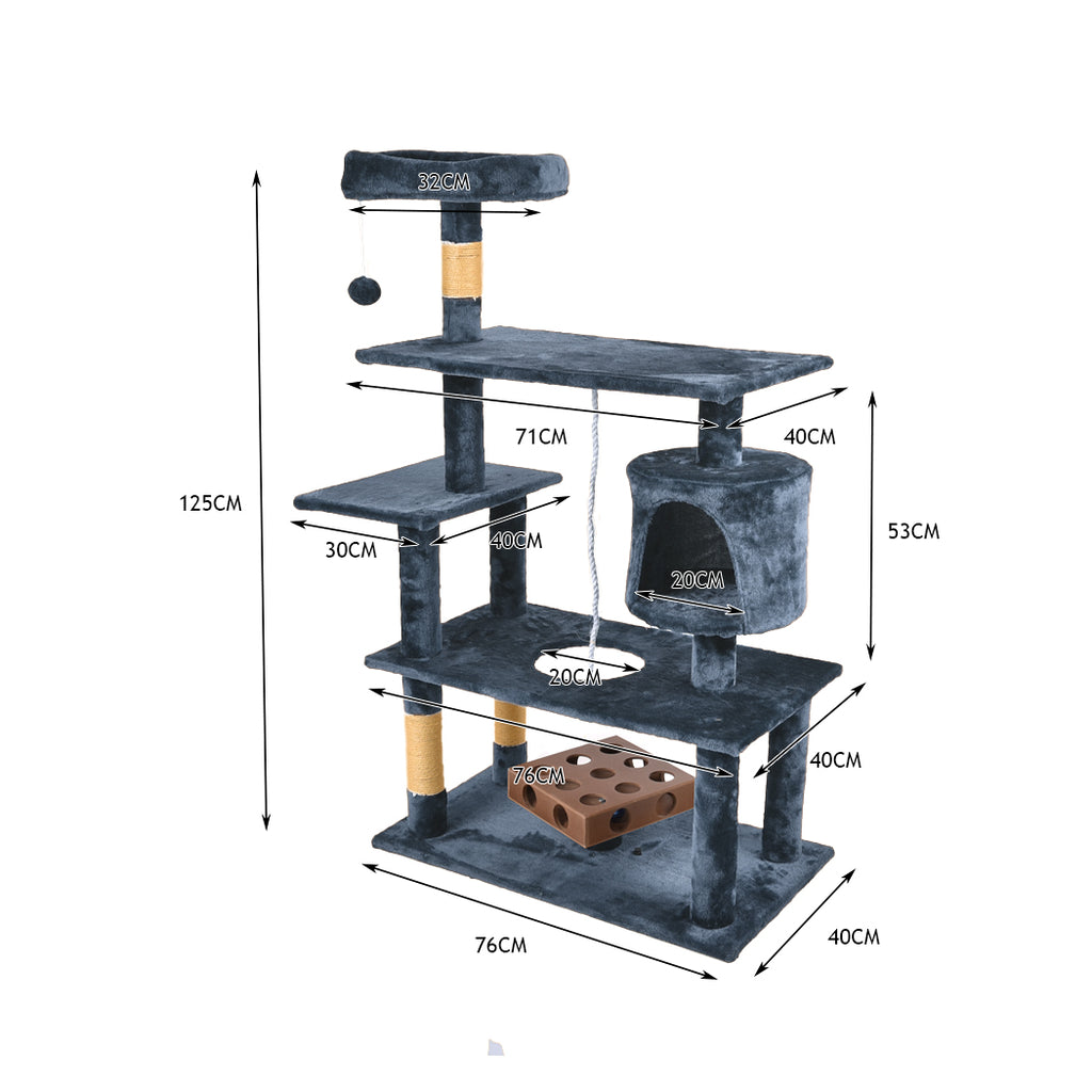 PaWz 1.25M Cat Scratching Post Tree Gym House Condo Furniture Scratcher Tower
