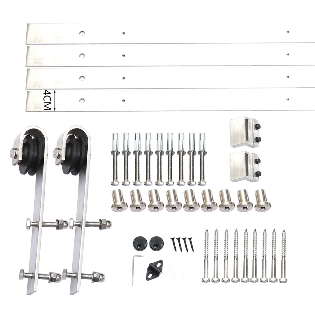 4M Antique Classic Style Single Sliding Barn Door Hardware Track Roller Kit