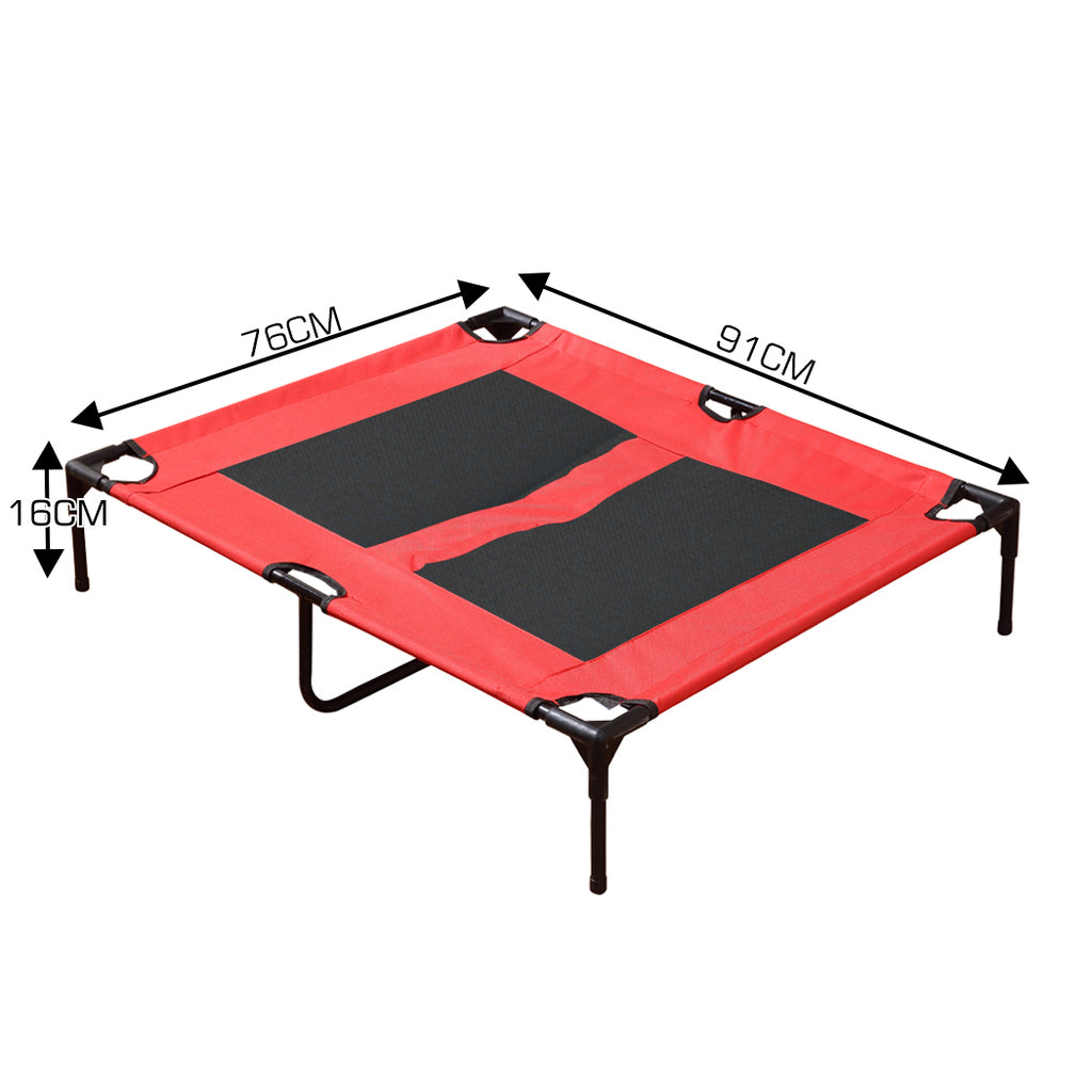 PaWz Heavy Duty Pet Bed Trampoline Dog Puppy Cat Hammock Mesh  Canvas L Red
