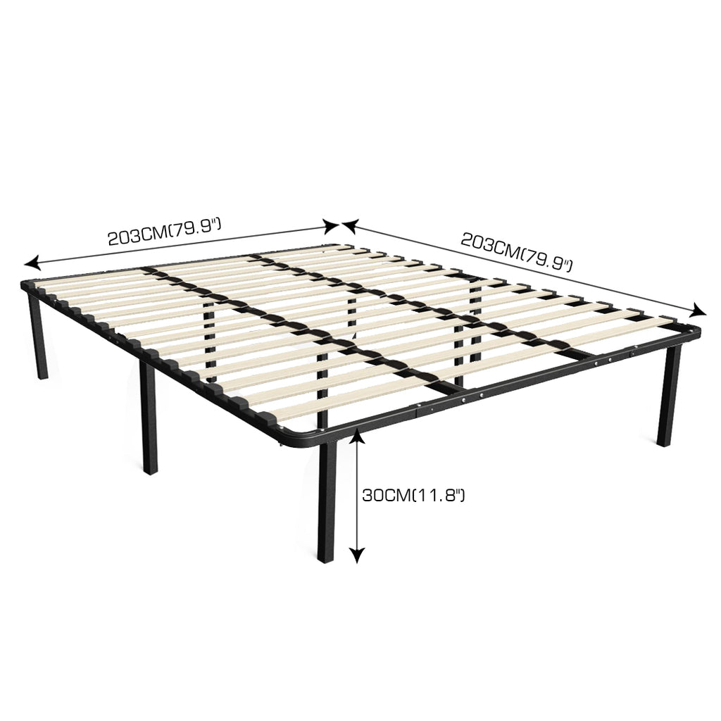 Levede Metal Bed Frame Mattress Base with Timber Slats Air BnB Super King Size