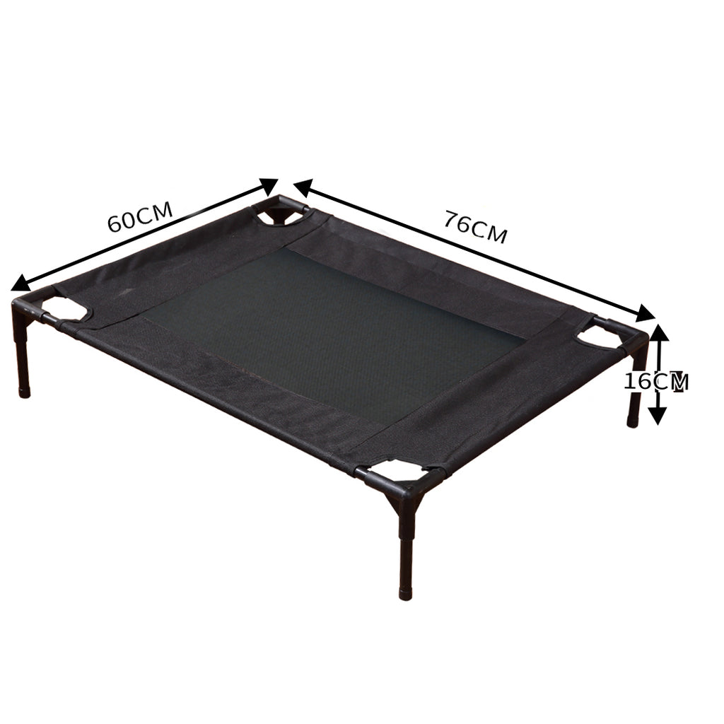 PaWz Heavy Duty Pet Bed Trampoline Dog Puppy Cat Hammock Mesh  Canvas M Black